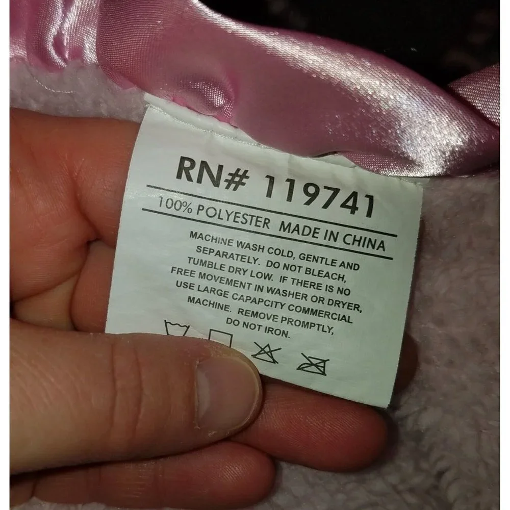 RN 119741 Pink Brown Patchwork Fleece Baby Blanket Lovey Minky Dot Satin Ruffle